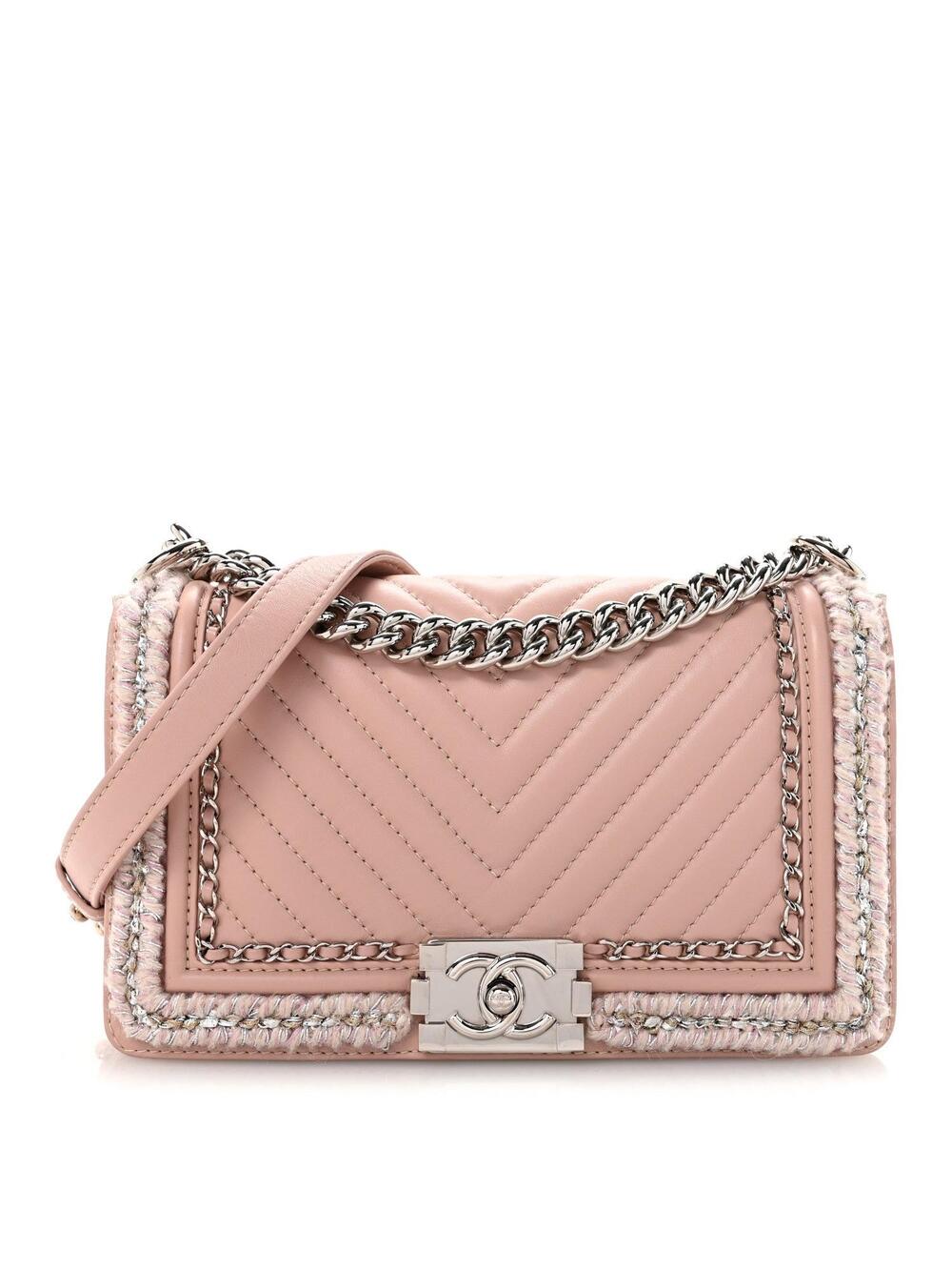 Chanel Calfskin Chevron Tweed Medium #269446C45B